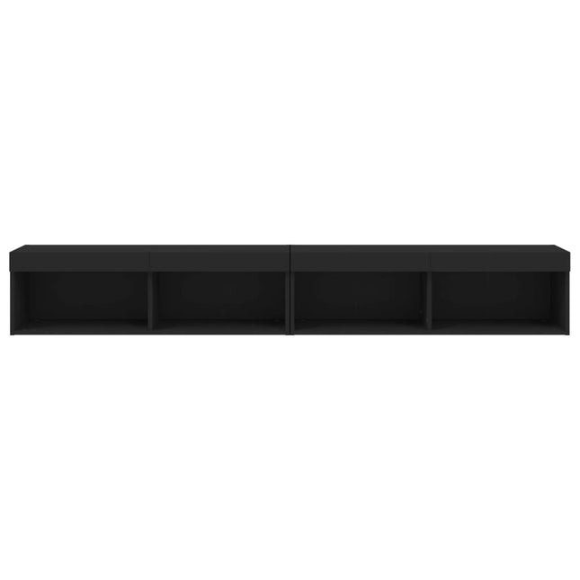 Mobili Porta TV con Luci LED 2 pz Neri 100x30x30 cm