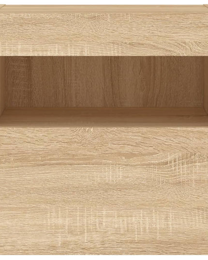 Mobile TV a Parete con Luci LED Rovere Sonoma 40x30x40 cm