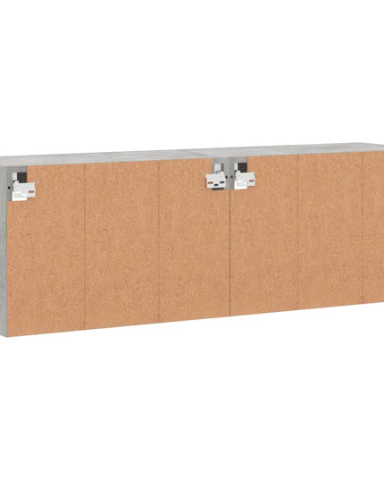 Mobili TV a Parete con Luci LED 2pz Grigio Cemento 60x30x40 cm