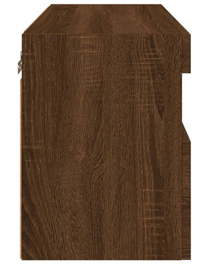 Mobile TV a Parete con Luci LED Rovere Marrone 60x30x40 cm