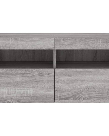 Mobile TV a Parete con Luci LED Grigio Sonoma 80x30x40 cm