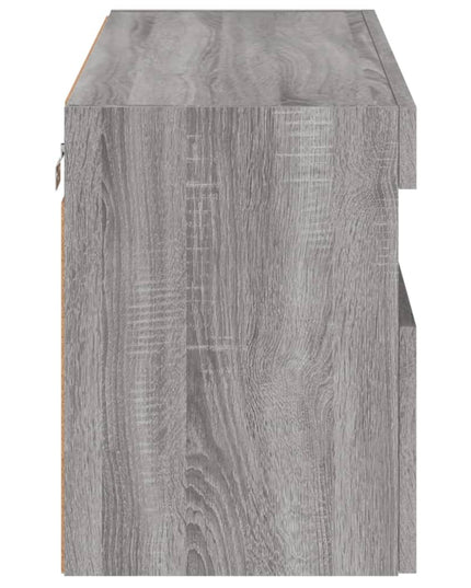 Mobile TV a Parete con Luci LED Grigio Sonoma 80x30x40 cm