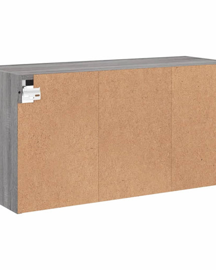 Mobile TV a Parete con Luci LED Grigio Sonoma 80x30x40 cm
