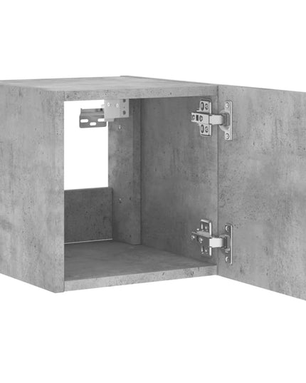Mobile TV a Parete con Luci LED Grigio Cemento 30,5x35x30 cm