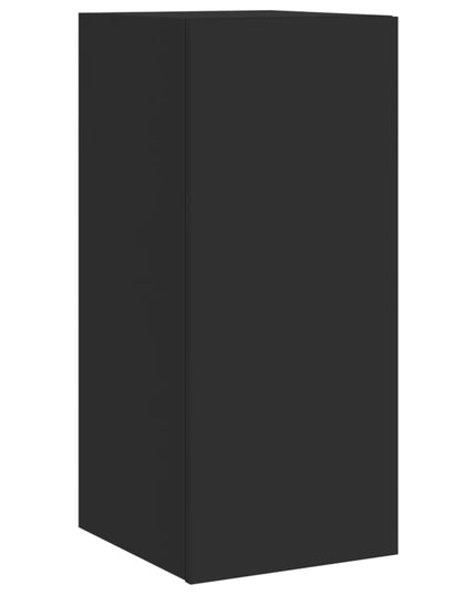 Mobile TV a Parete con Luci LED Nero 30,5x35x70 cm