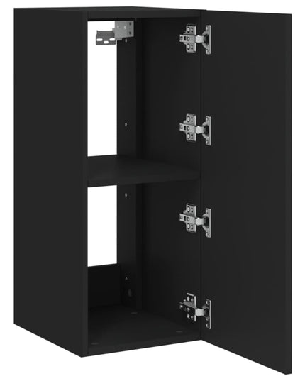 Mobile TV a Parete con Luci LED Nero 30,5x35x70 cm
