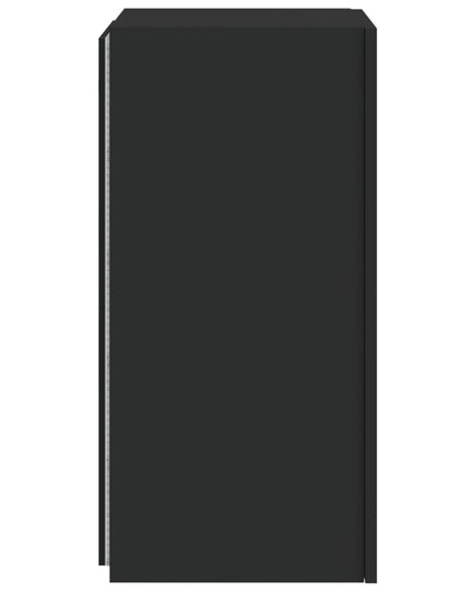 Mobile TV a Parete con Luci LED Nero 30,5x35x70 cm