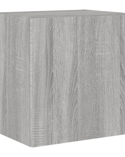 Mobile TV a Parete con Luci LED Grigio Sonoma 40,5x35x40 cm