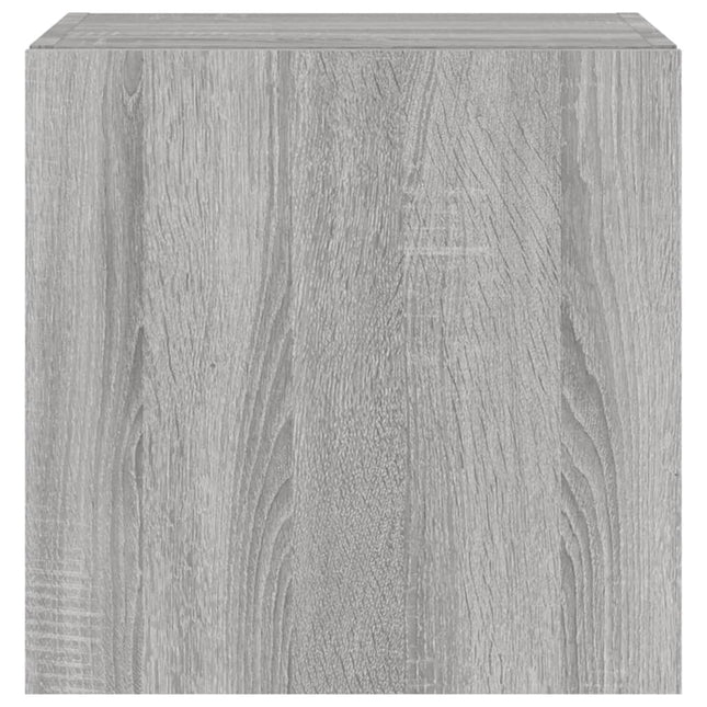 Mobile TV a Parete con Luci LED Grigio Sonoma 40,5x35x40 cm