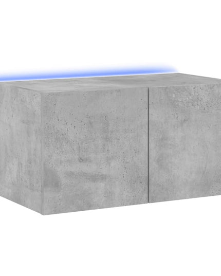 Mobile TV a Parete con Luci LED Grigio Cemento 60x35x31 cm