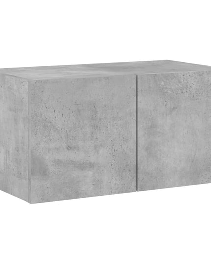 Mobile TV a Parete con Luci LED Grigio Cemento 60x35x31 cm