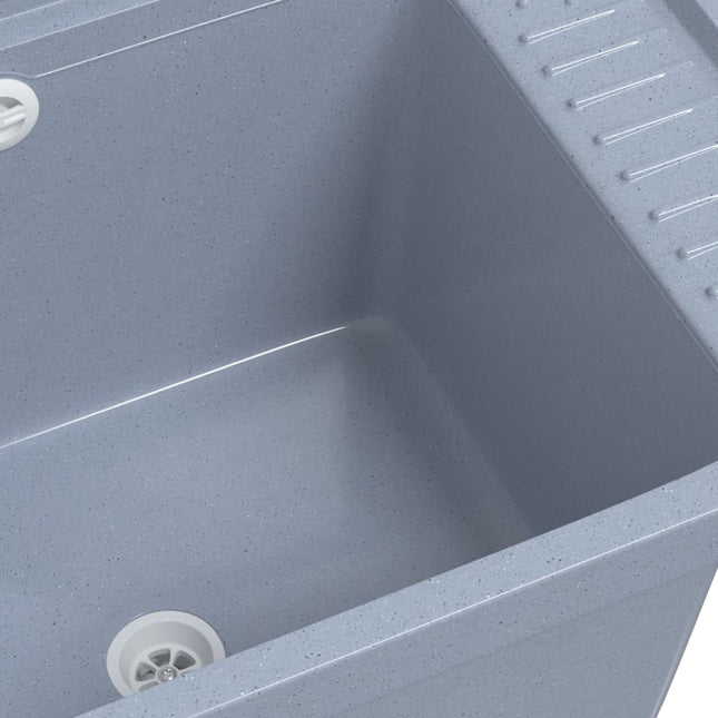 Lavabo a Parete Grigio 50x35x24 cm in Resina