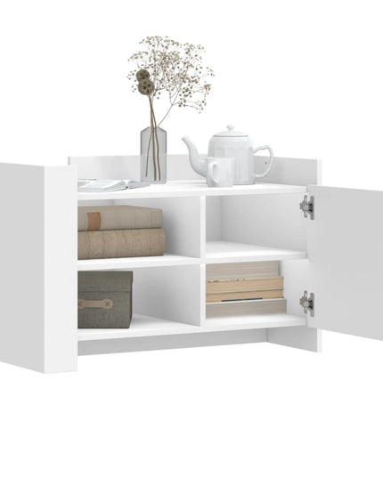 Tavolino da Salotto Bianco 80x50x50 cm in Legno Multistrato