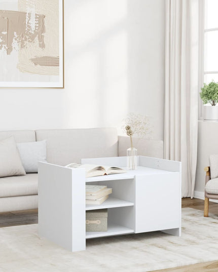 Tavolino da Salotto Bianco 80x50x50 cm in Legno Multistrato