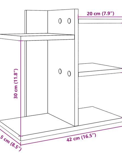 Organizer Scrivania Rovere Sonoma 42x21,5x42 cm Multistrato