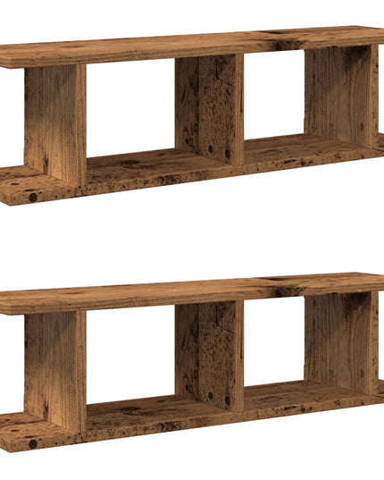 Mensole da Parete 2pz Legno Vecchio 90x18x20 cm in Truciolato