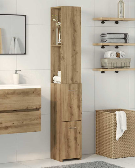 Armadietto Bagno Rovere 25x25x170 cm Legno Multistrato