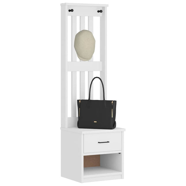Albero da Ingresso SANDENS Bianco 45x40x159,5 cm Legno di Pino