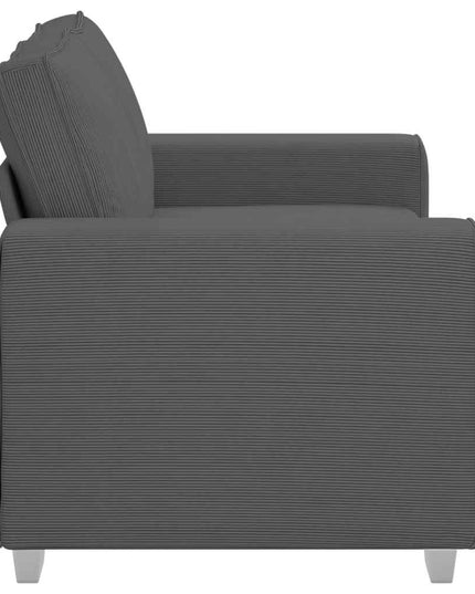 Divano Divanetto Grigio Scuro 120 cm Tessuto di Velluto a Coste