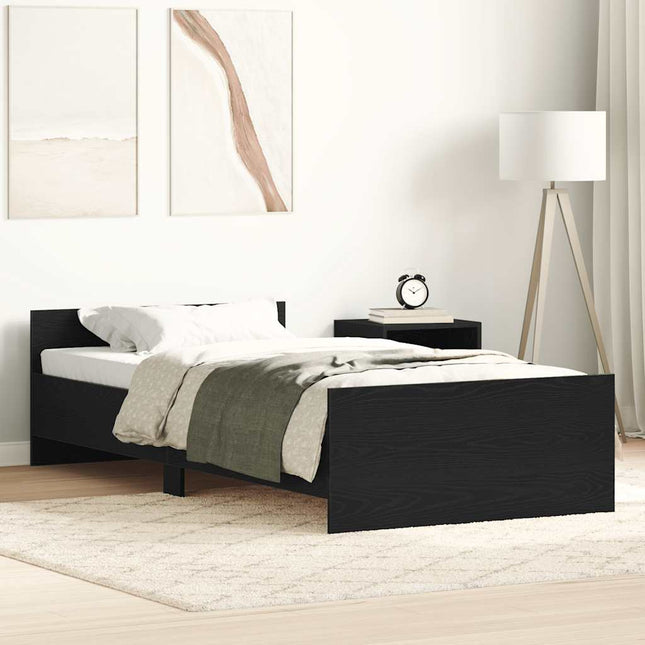 Giroletto senza Materasso Rovere Nero 90x190cm in Truciolato