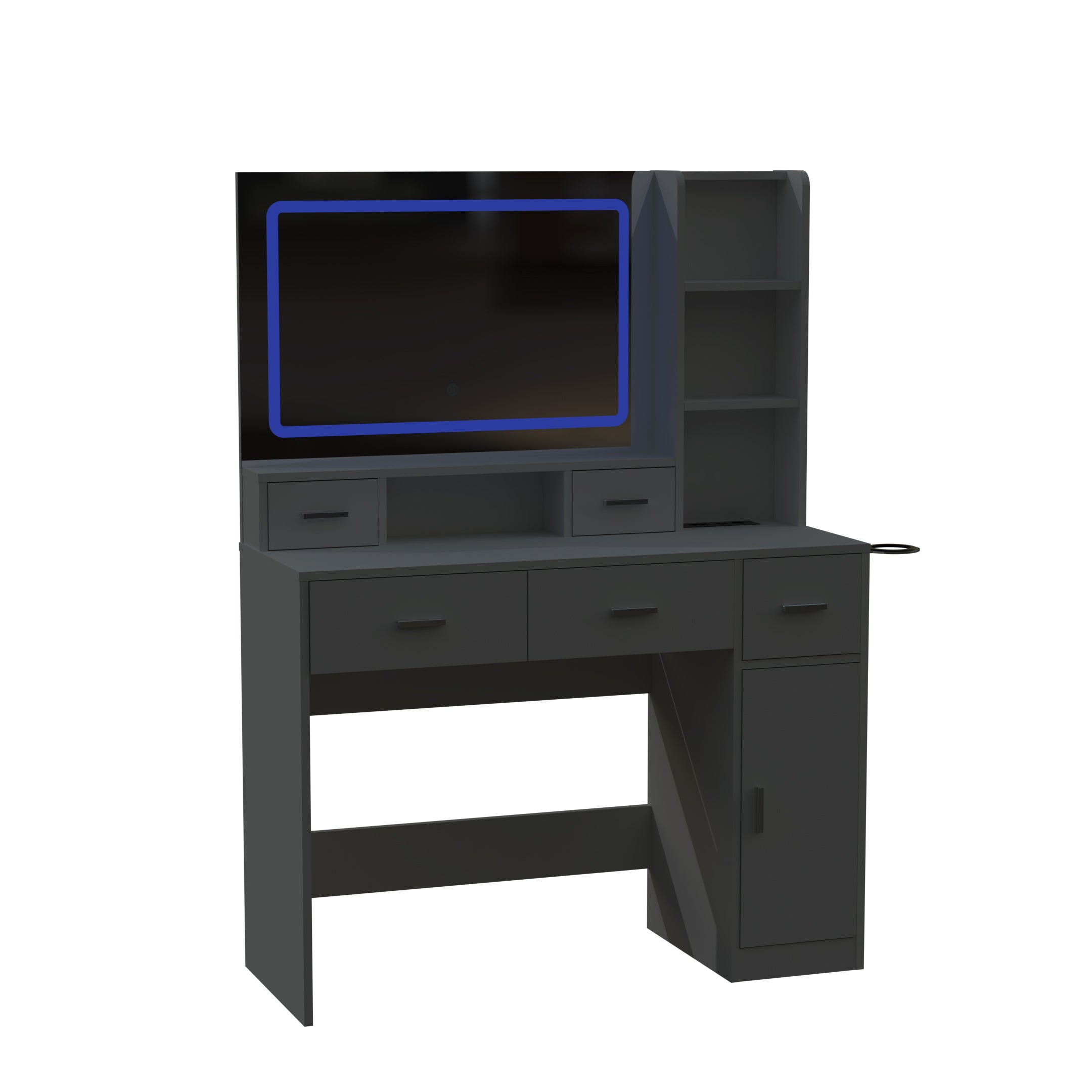 Toeletta Nera con Specchio Smart LED