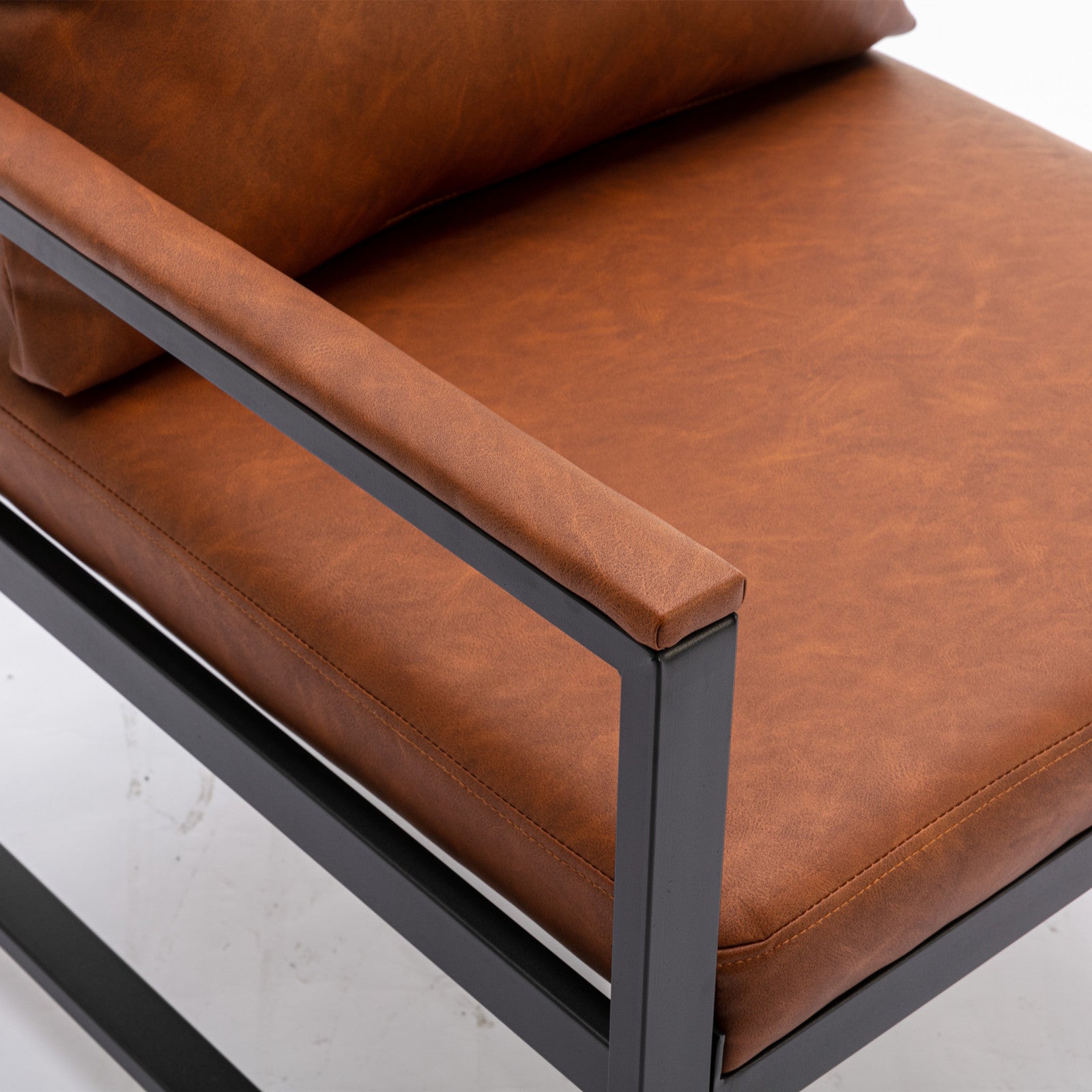 Poltrona Moderna Arancione Ecopelle