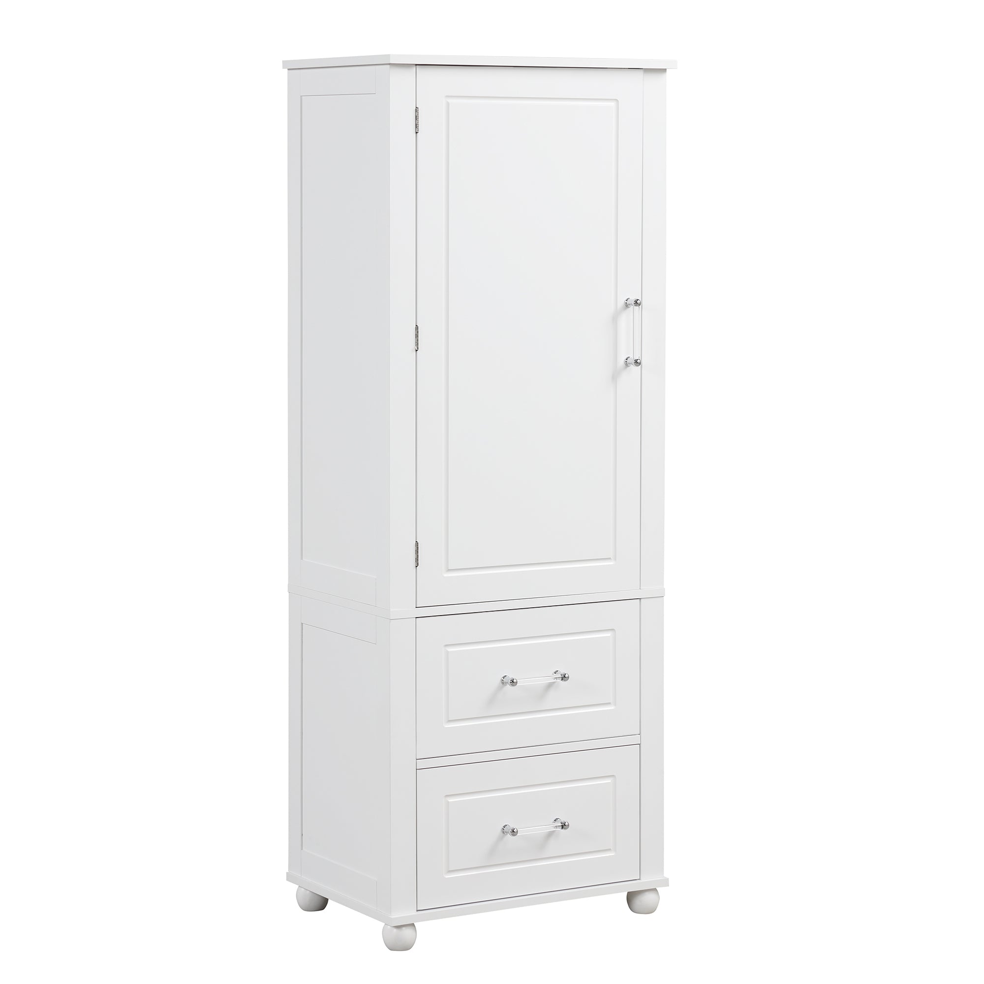 Armadietto Bagno Alto con Cassetti e Ripiano Regolabile