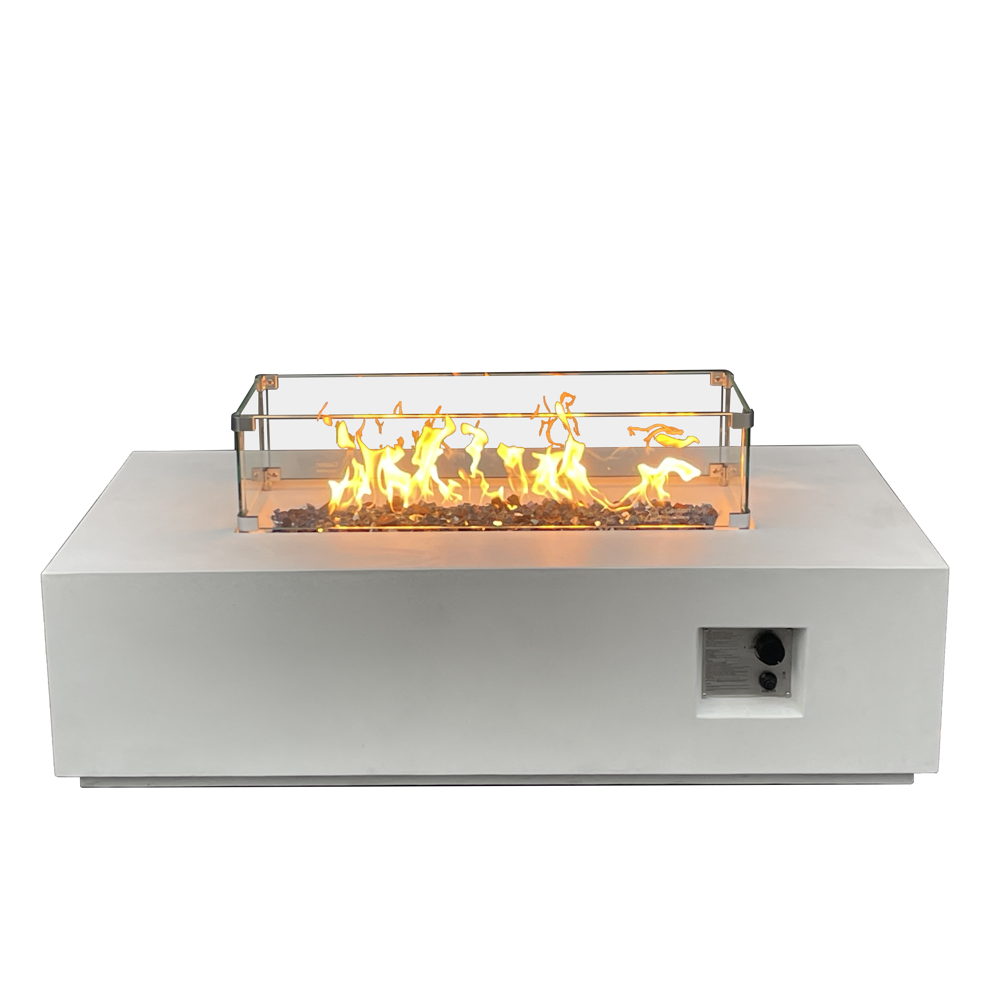 Fire Pit Esterno Propano Cemento Bianco