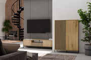 Vetrina 2 Ante Rovere Artisan – Ante Lisce e Scanalate 103x40x148 cm