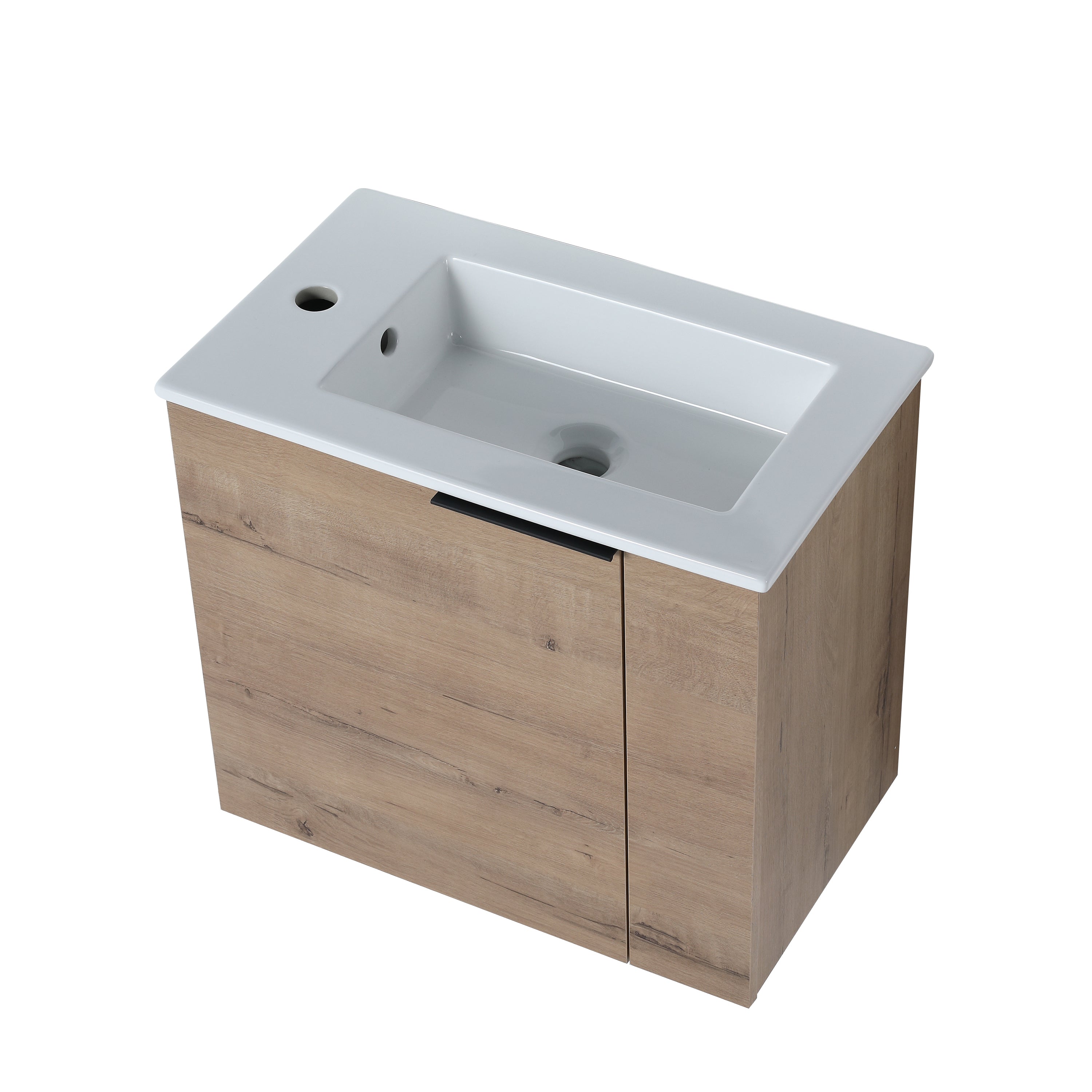 Mobile Bagno Sospeso 56cm Rovere con Lavabo