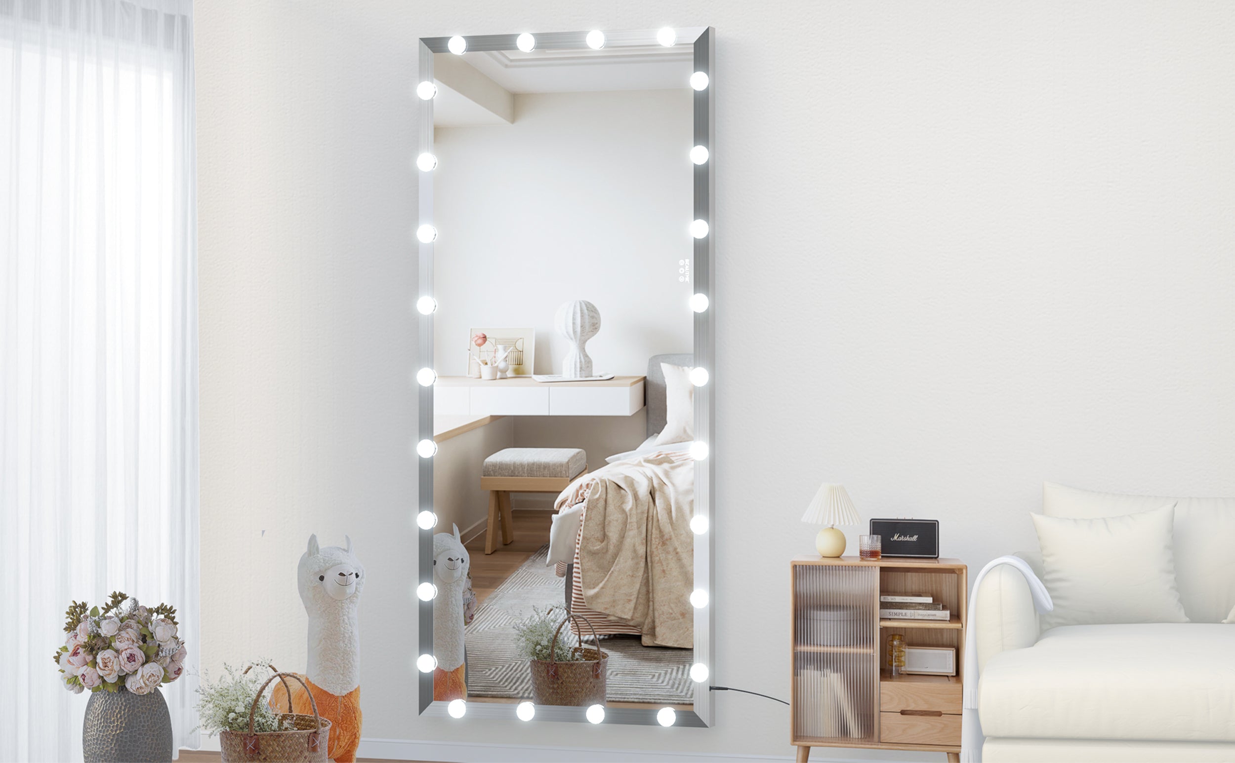Specchio Hollywood 183x81cm con LED