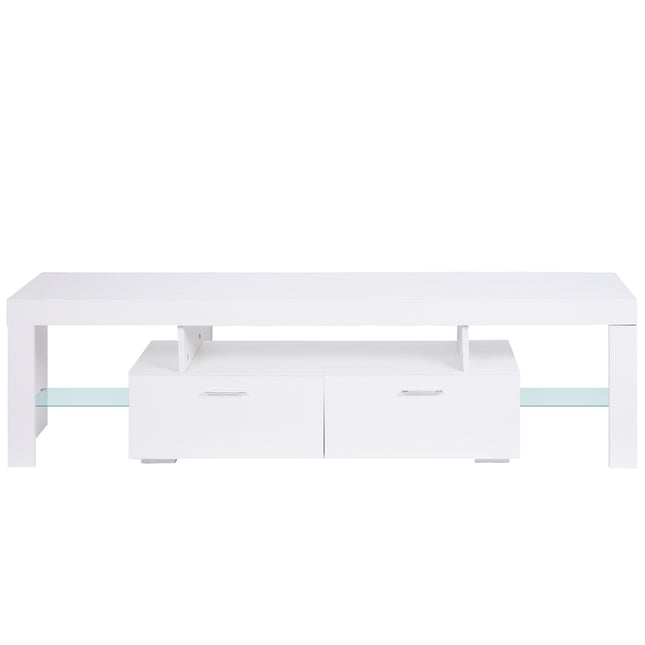 LED TV Stand for 75 Inch TVs – Modern Entertainment Center with Storage and Drawer, Perfect for Living Room and Gaming