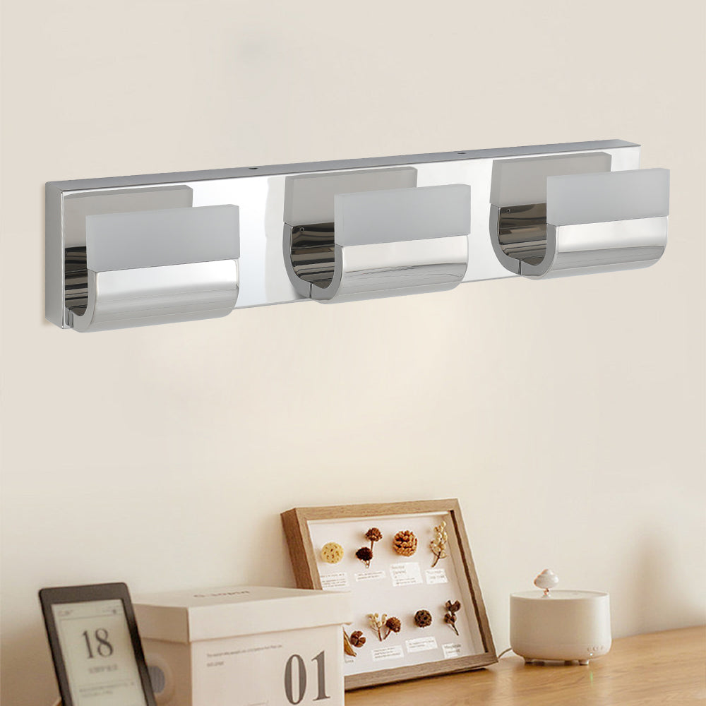 Lampada Bagno LED 3 Luci Cromata