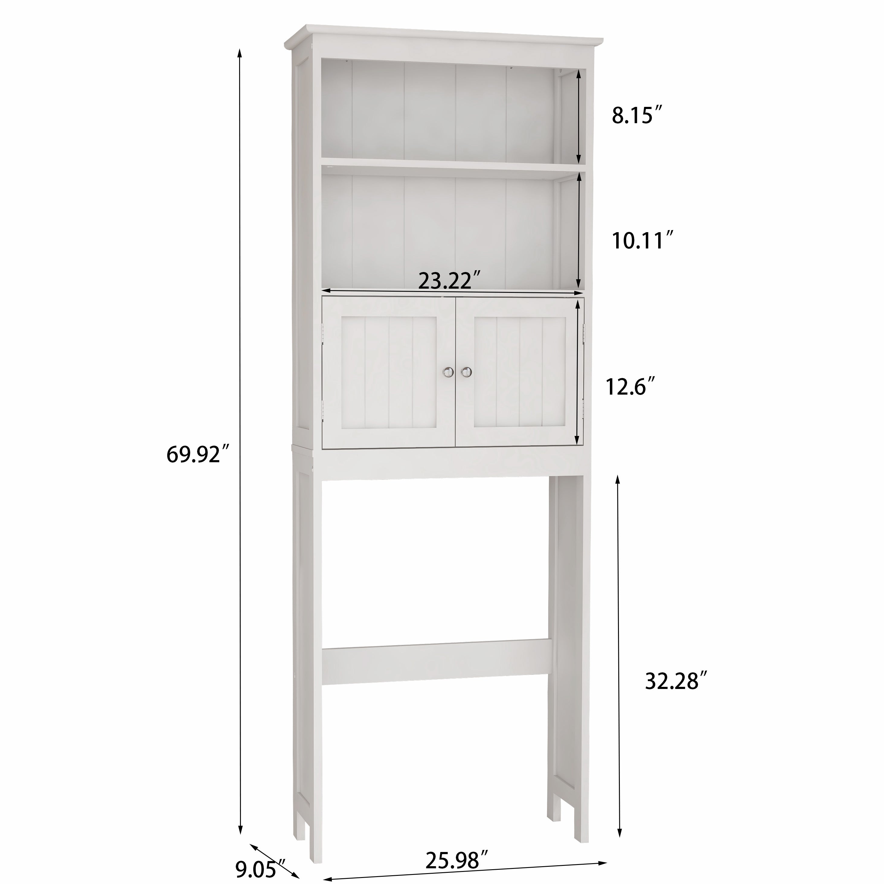 Mobile Bagno Sopra WC 2 Ripiani 2 Ante Legno