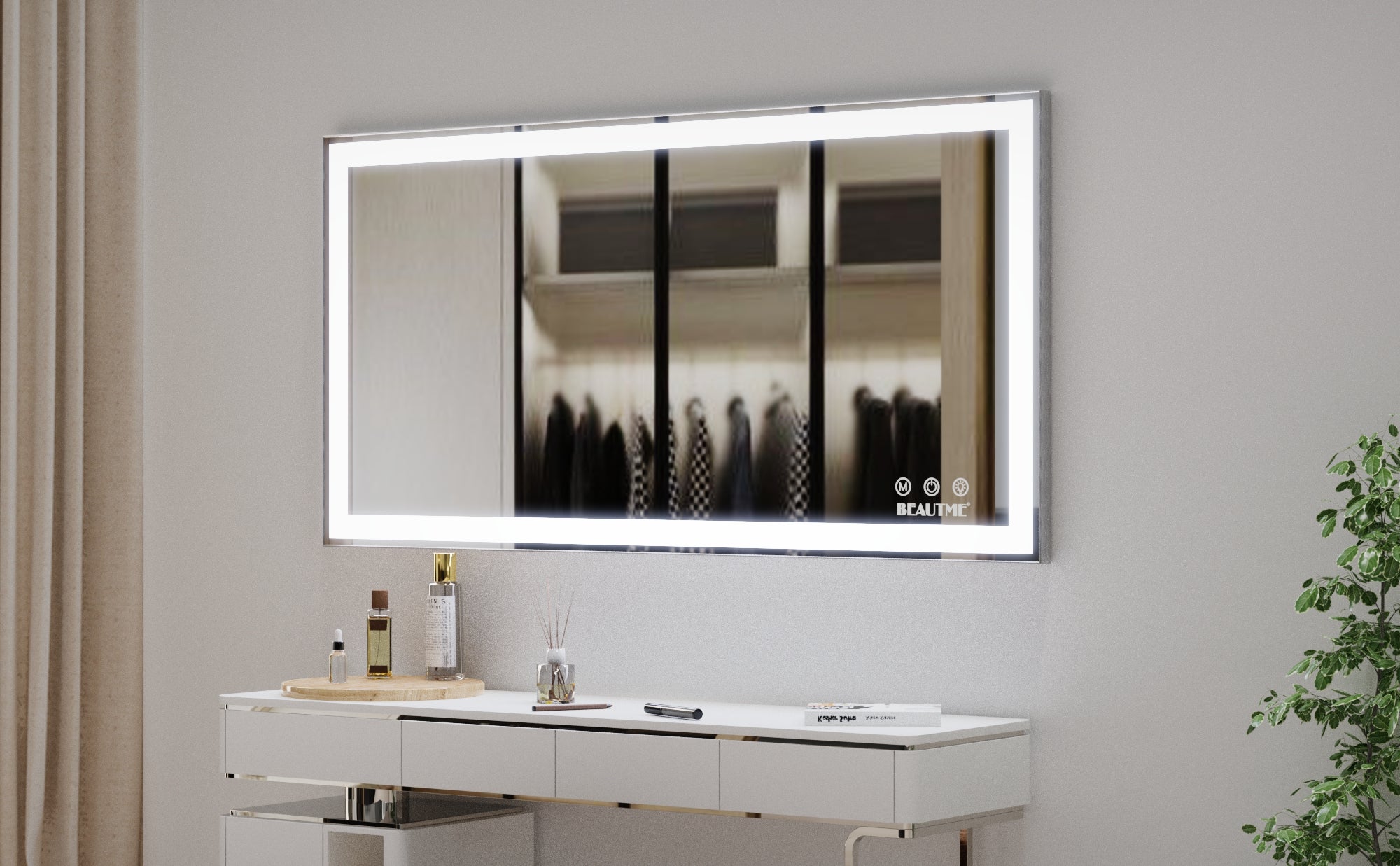 Specchio LED Bagno 122x61cm Antiappannamento