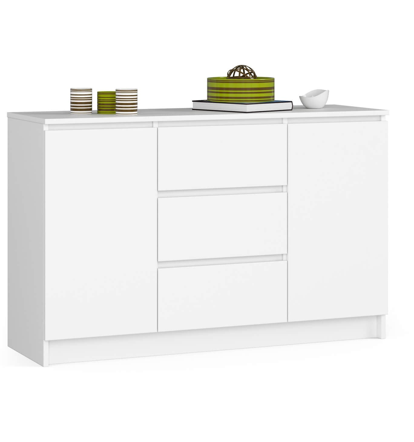 Cassettiera Nobile 3 Cassetti 2 Ante – Bianca 120x40x77 cm