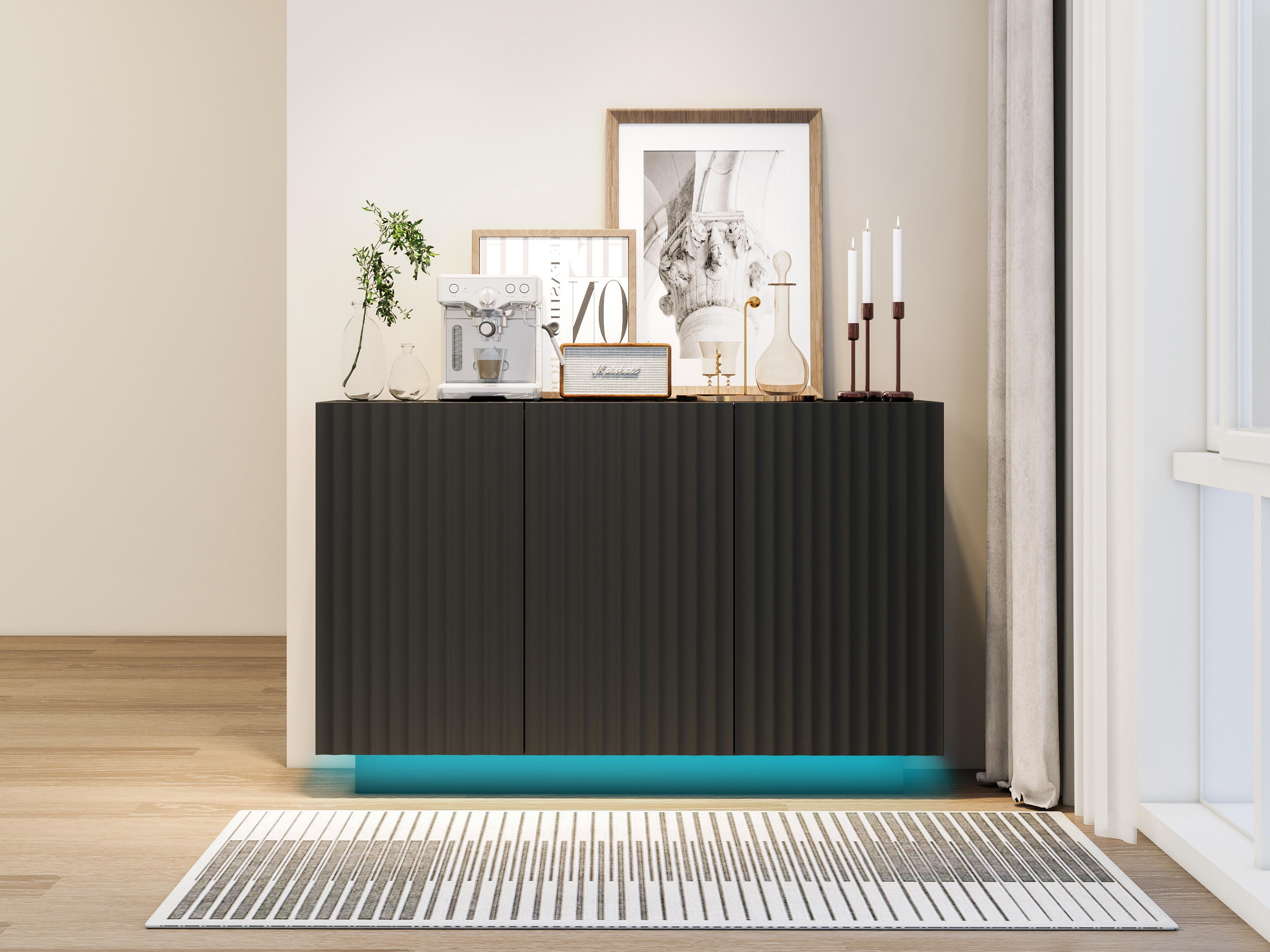 Credenza LED 3 Porte Ripiano Regolabile