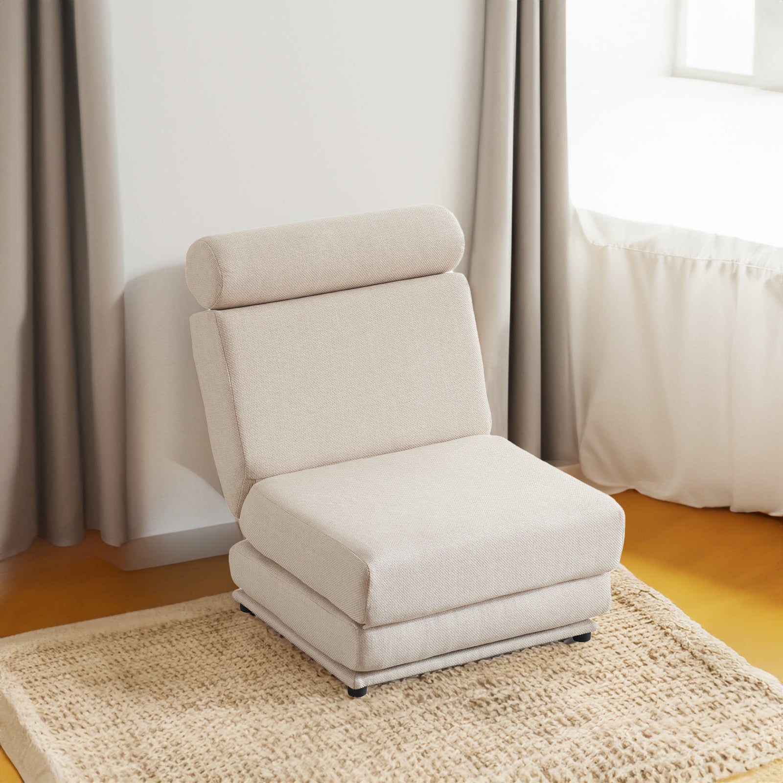 Poltrona Letto Pieghevole Bianco Crema