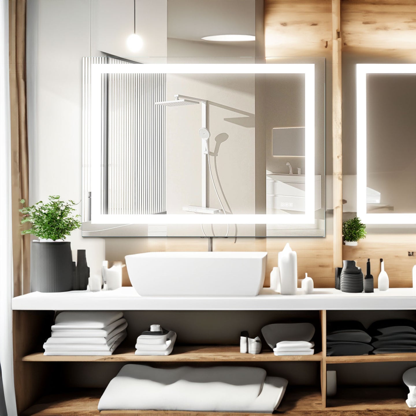 Specchio Bagno LED 122x91cm Anti-Appannamento