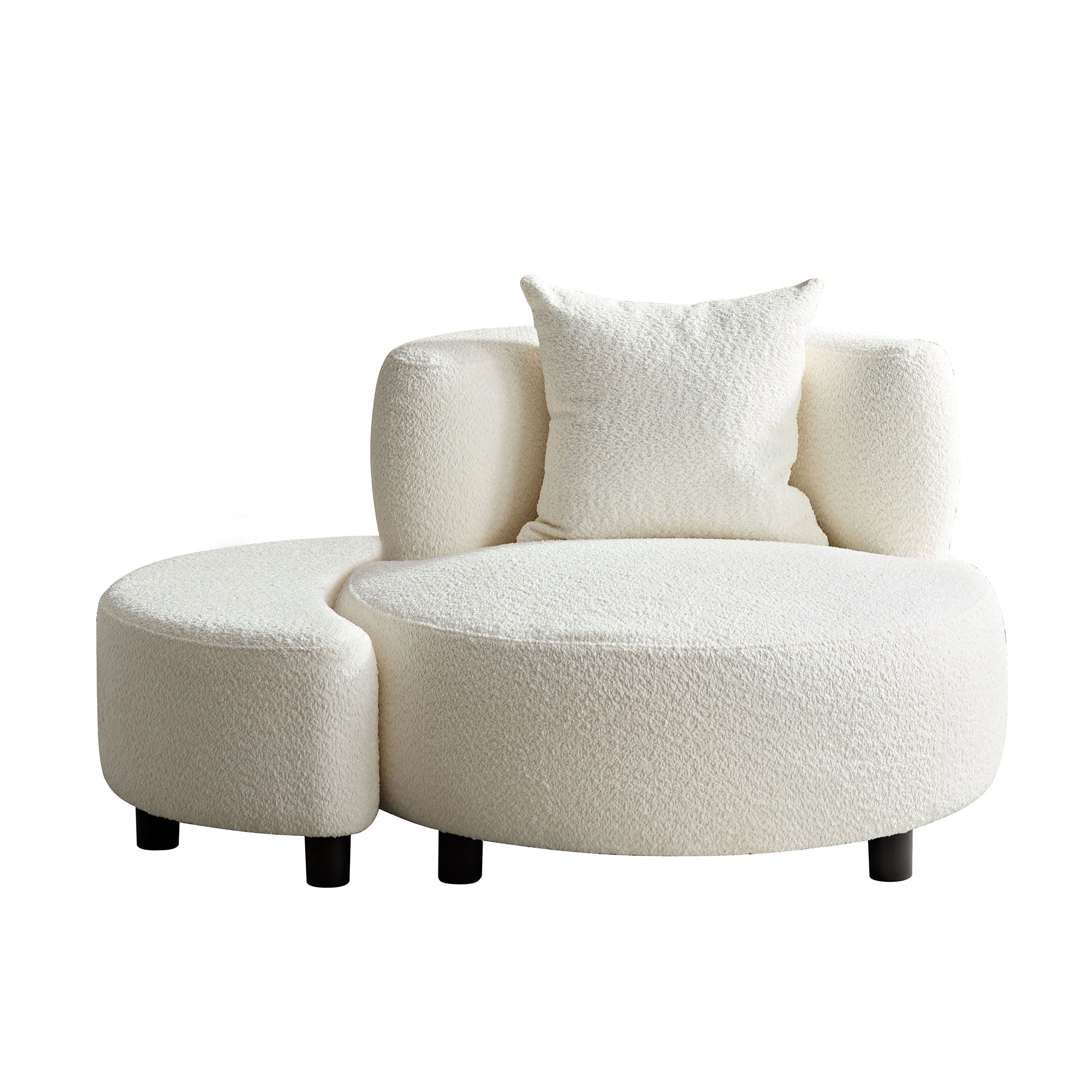 Poltrona Teddy con Poggiapiedi Beige per Soggiorno