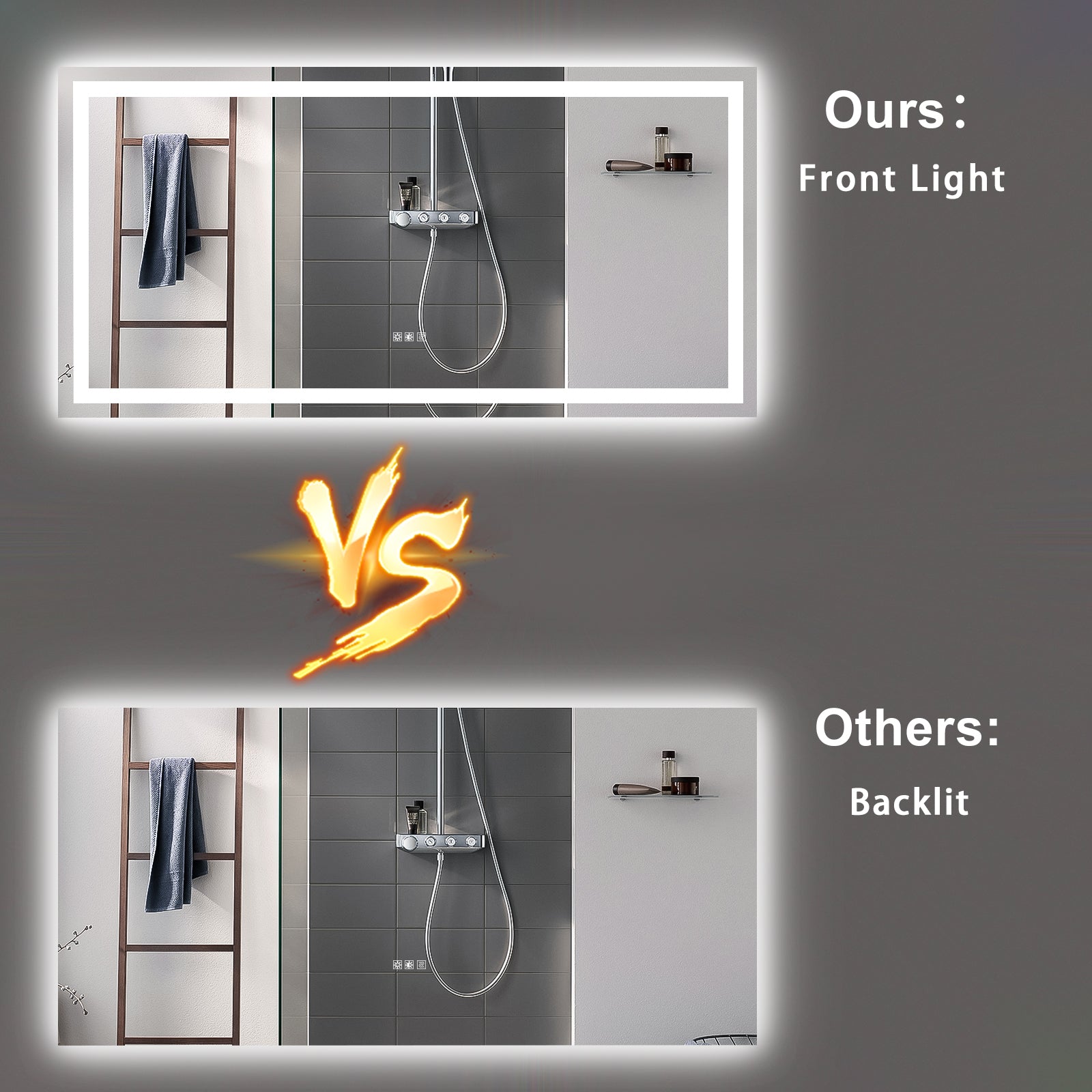Specchio LED Bagno 183x91cm Antiappannamento