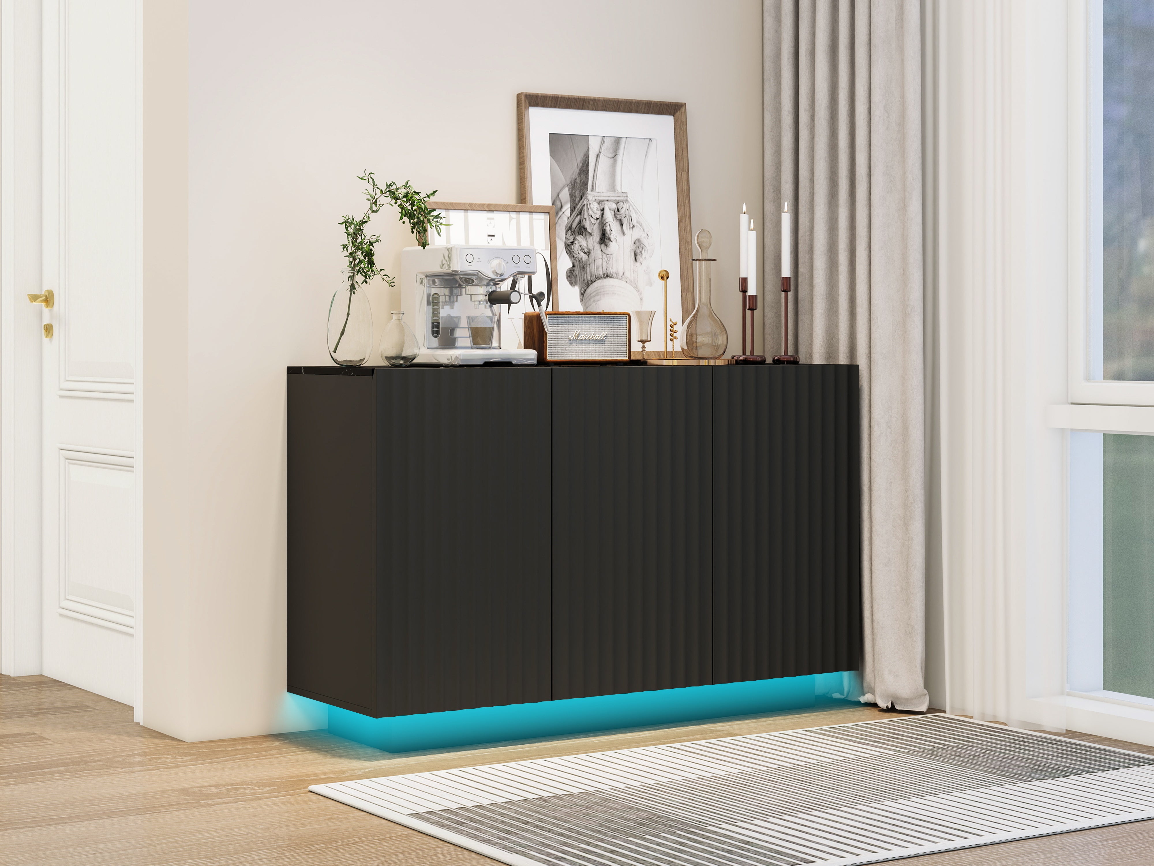 Credenza LED 3 Porte Ripiano Regolabile