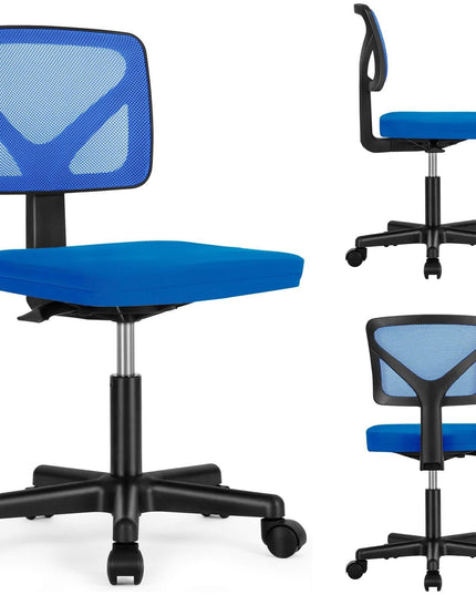Armless Mesh Office Chair, Ergonomic Computer Desk Chair