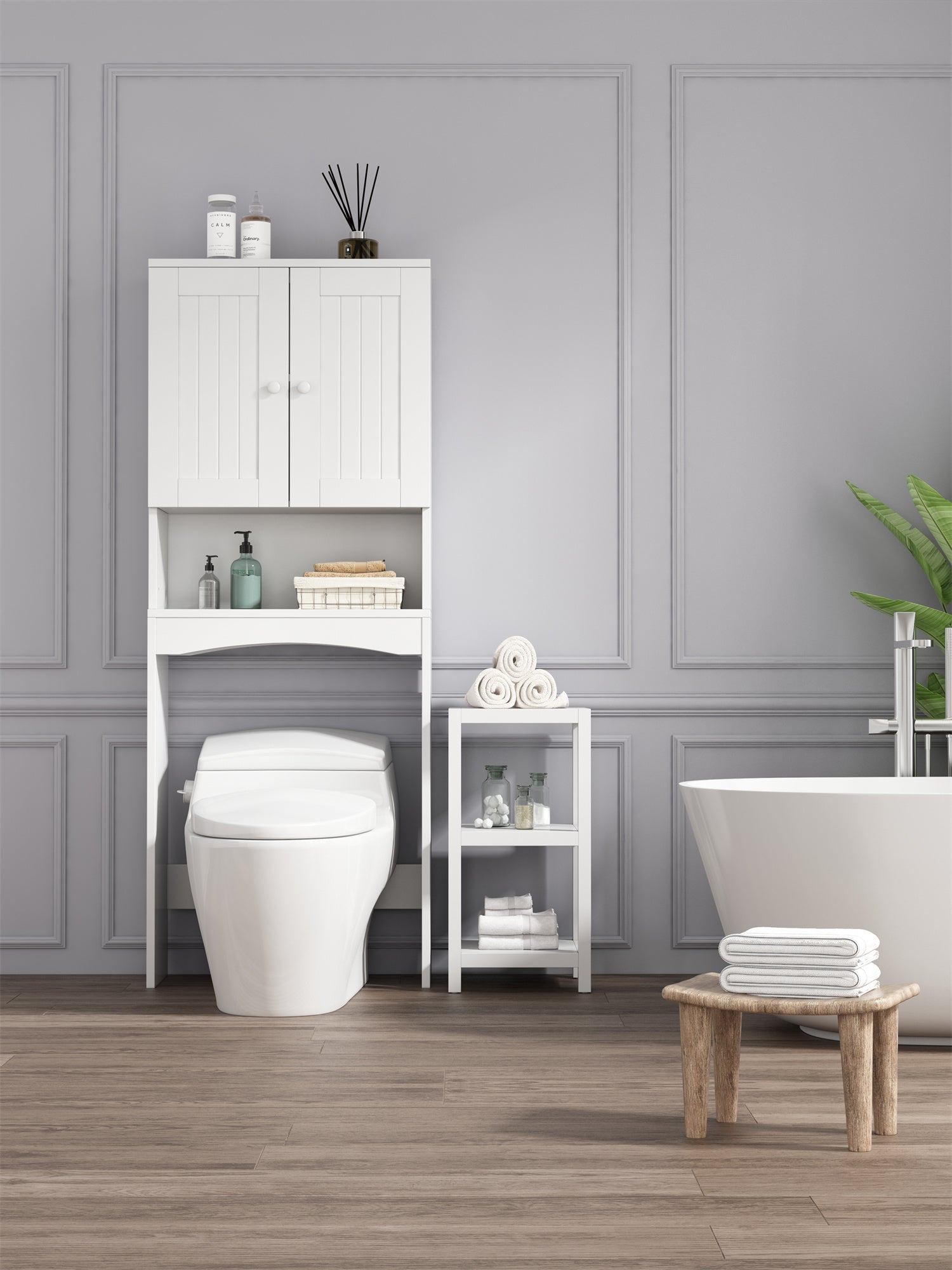 Mobile Bagno Sopra WC Bianco Salvaspazio