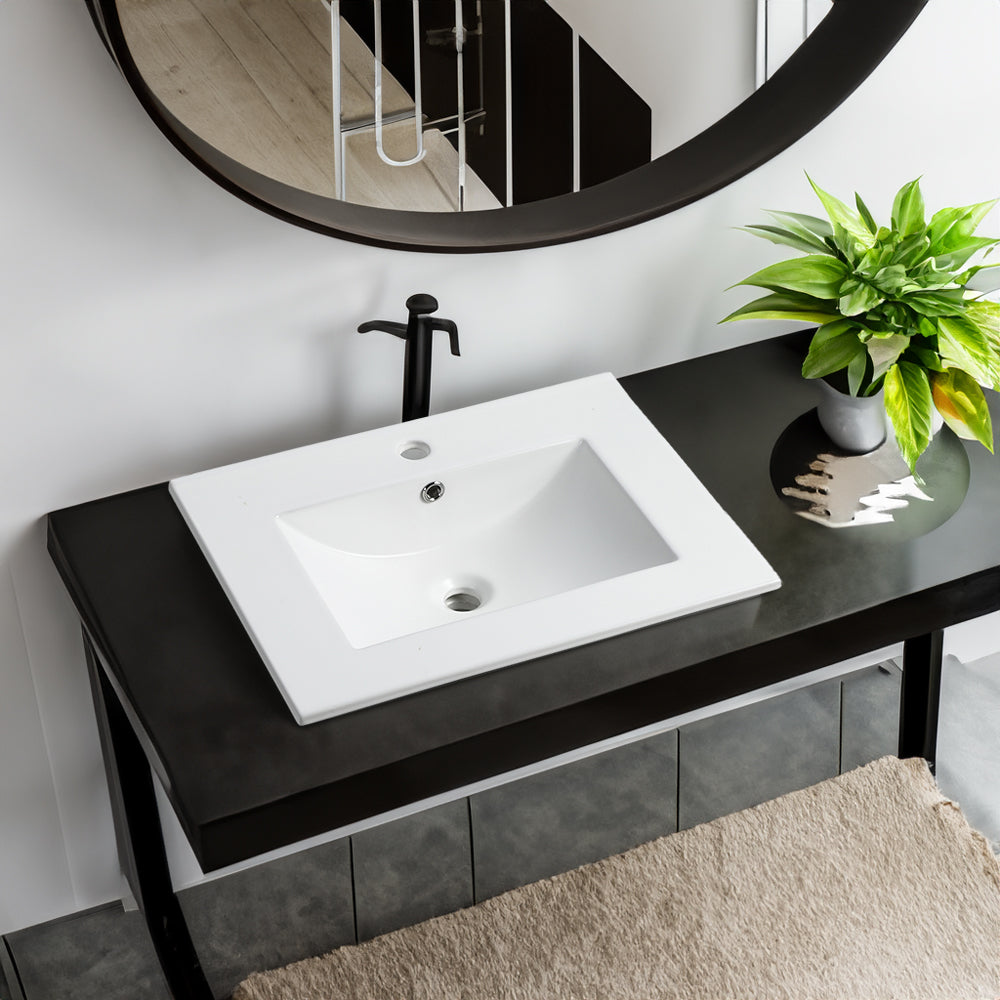 Lavabo Ceramica 61cm Bianco