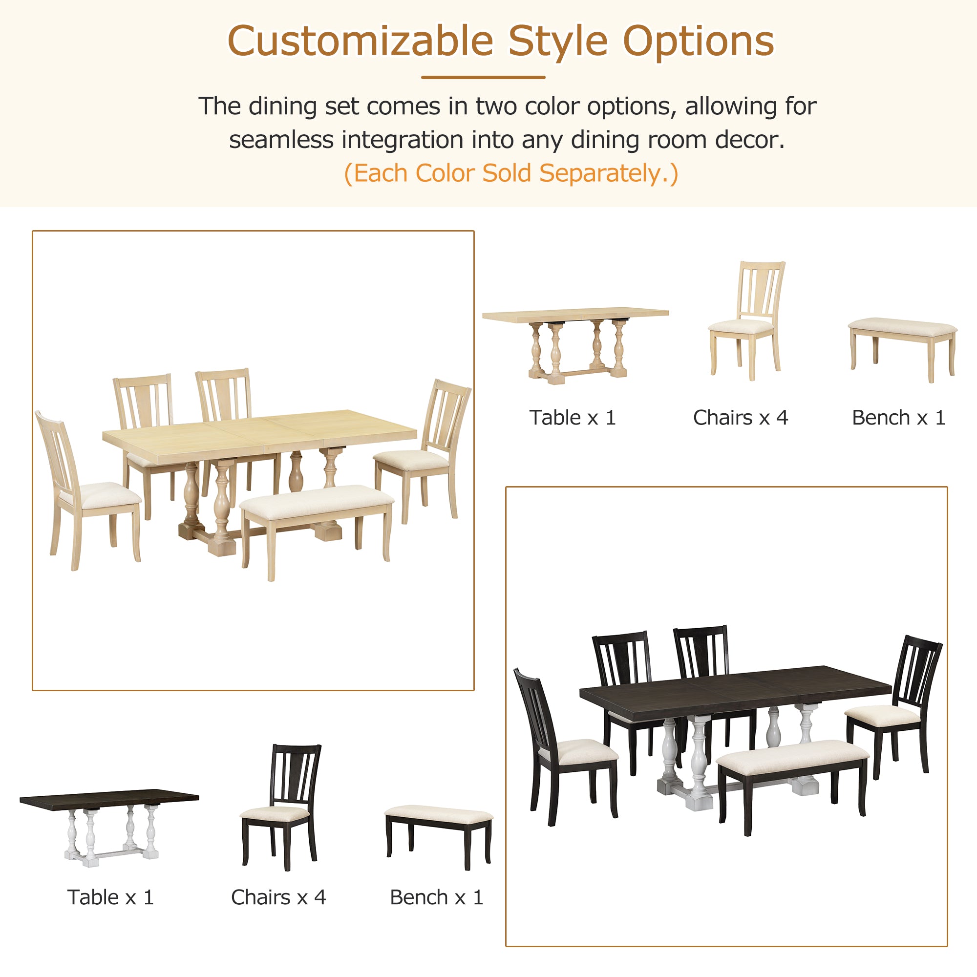 Set Tavolo Pranzo Estendibile 6 Pezzi Bianco