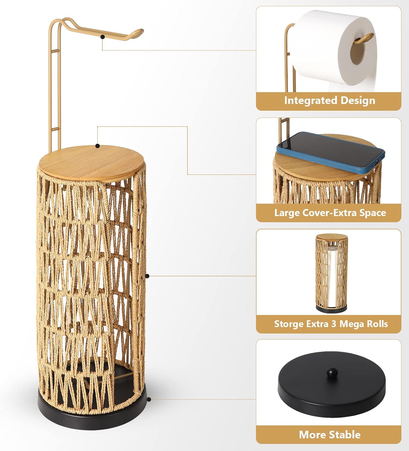 Portarotolo Carta Igienica Intrecciato