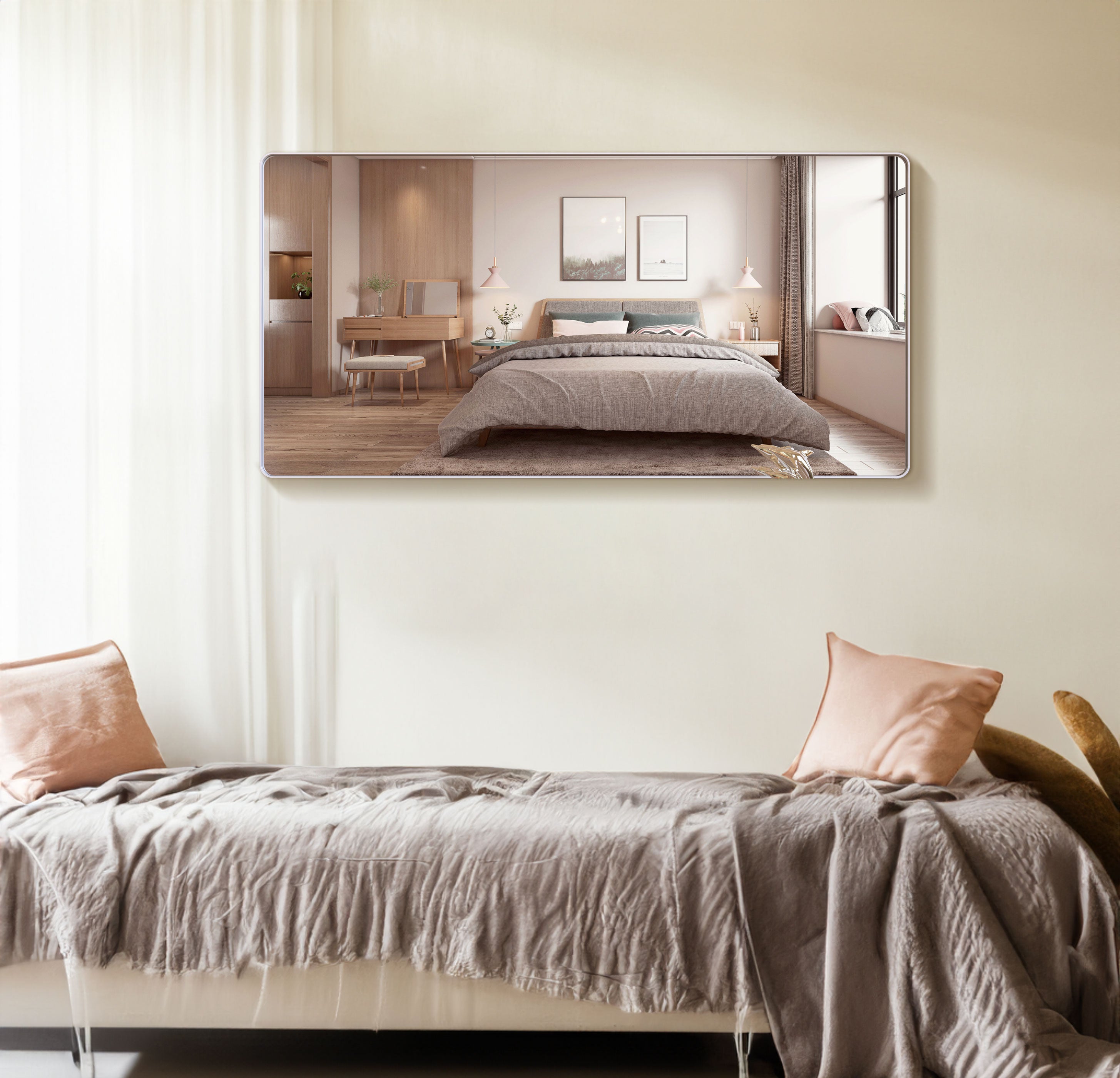Specchio Bagno 183x91cm con Vassoio Mobile