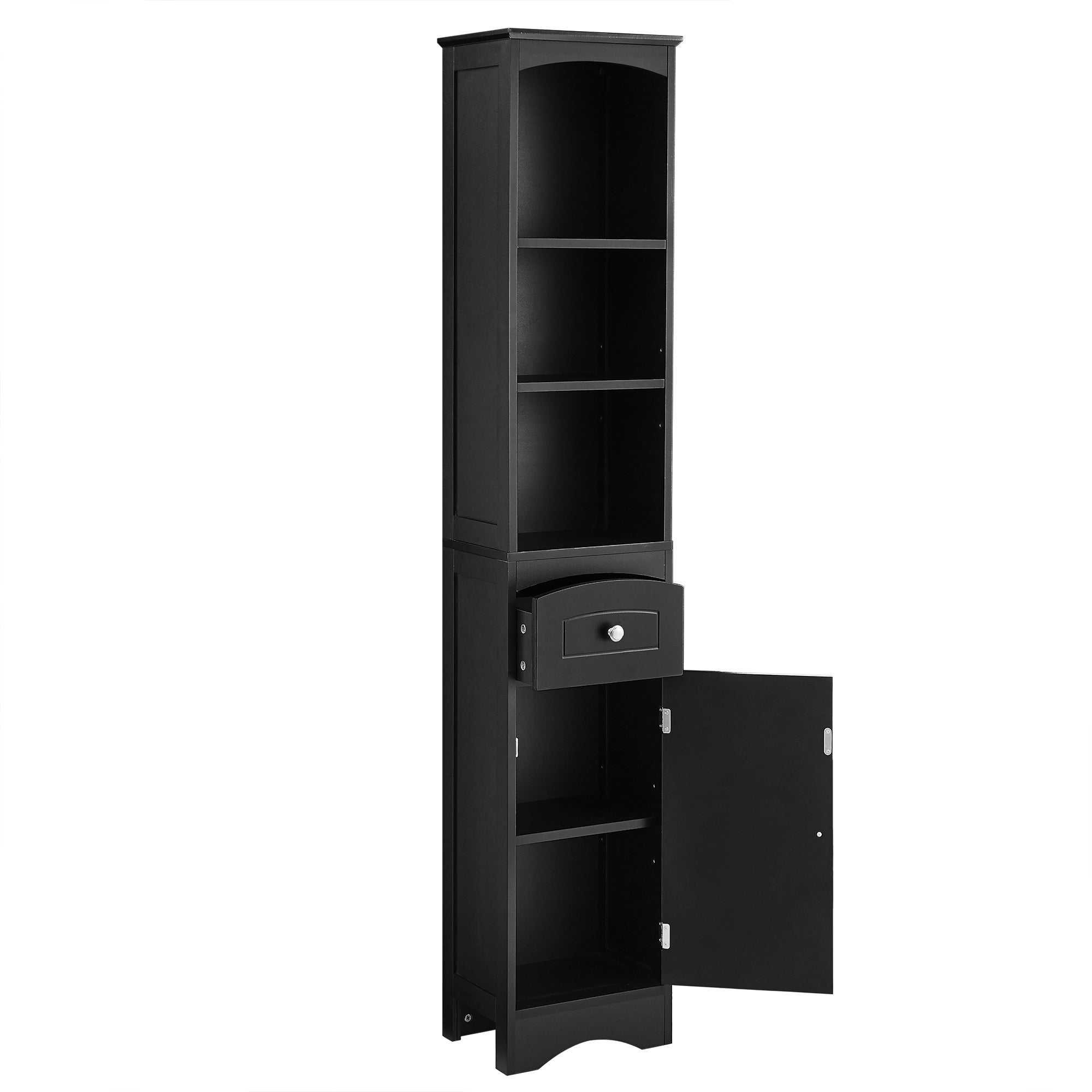 Mobile Bagno Stretto Alto Nero 170cm