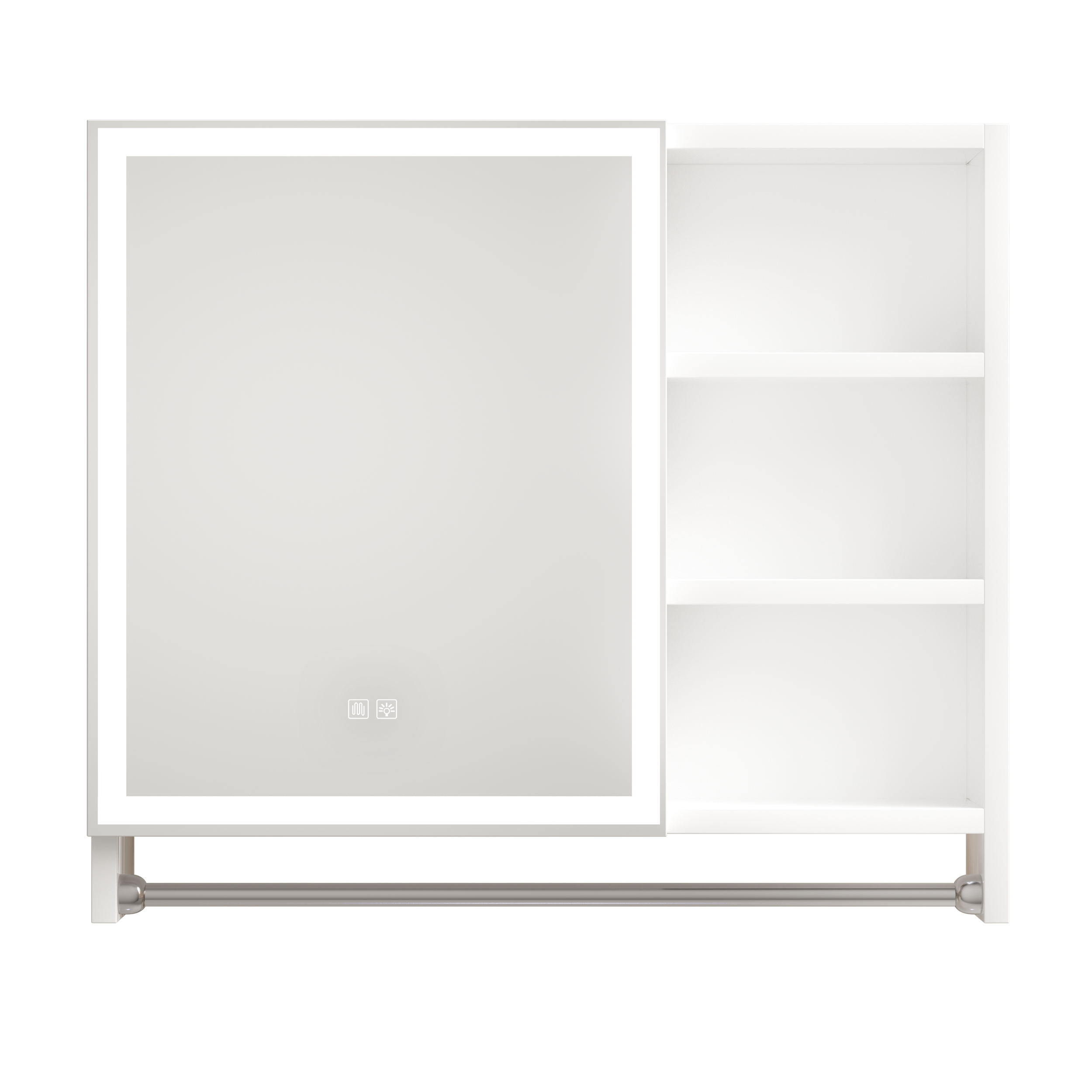 Armadietto Bagno LED 81x70cm con Specchio